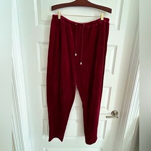 Emanuel Ungaro Red Velour Pants Size 2X